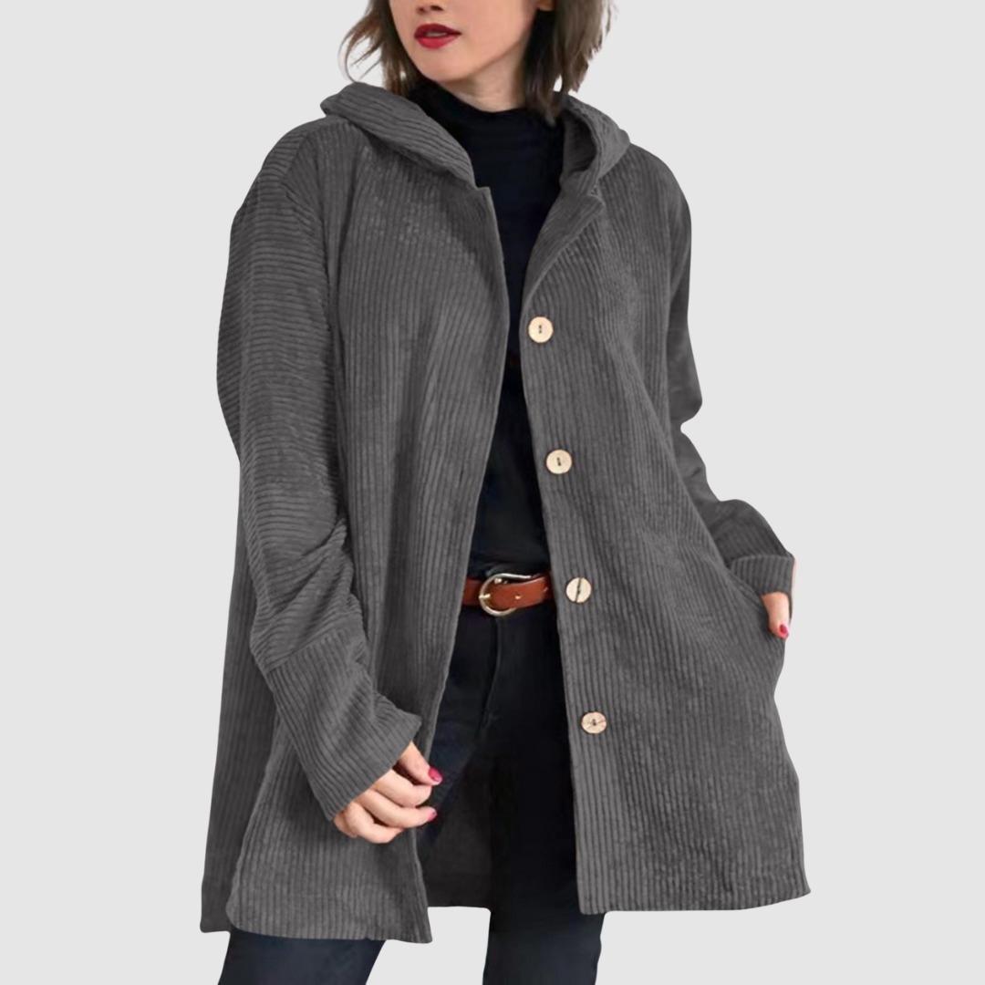 Stella - Chaqueta de terciopelo cómoda con capucha
