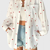 Blusa de Algodón Bordada Rhiannon con Corazones