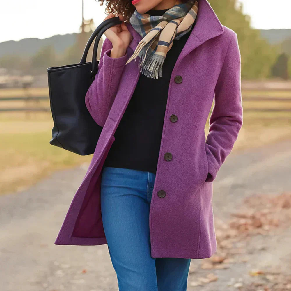 Abrigo largo de corte clásico para mujeres | Ideal para la temporada fría y salidas diarias