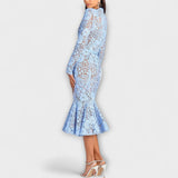 Freya - Vestido midi elegante de encaje floral