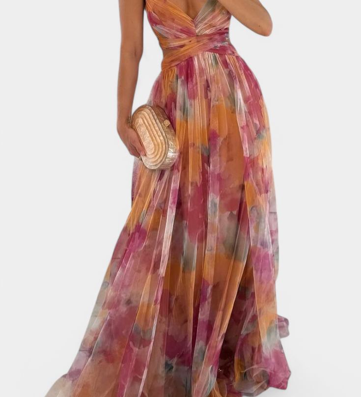 Ingrid Vestido Maxi Floral con Escote en V