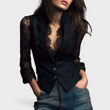 Elena™ | Blusa de encaje elegante