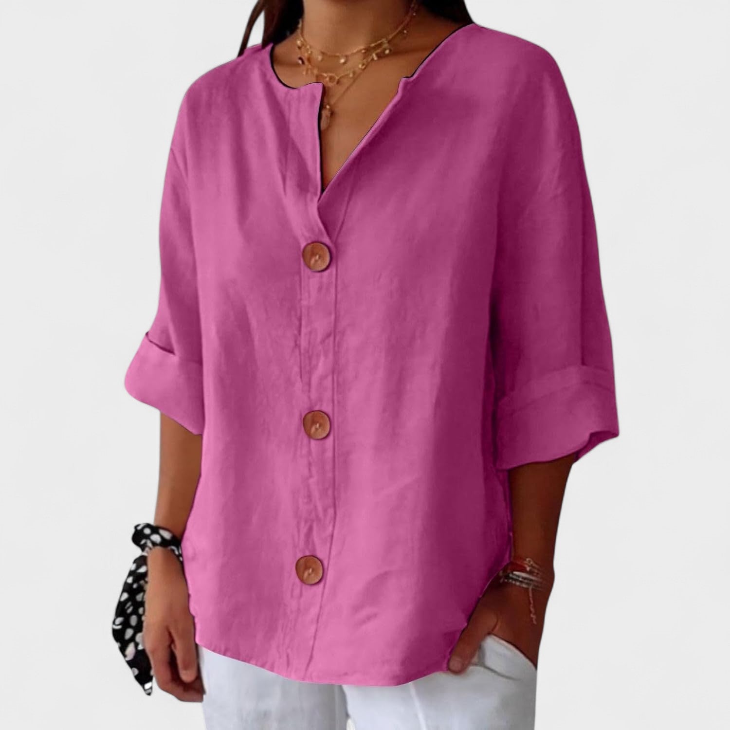 Alejandra™ | Blusa casual de lino