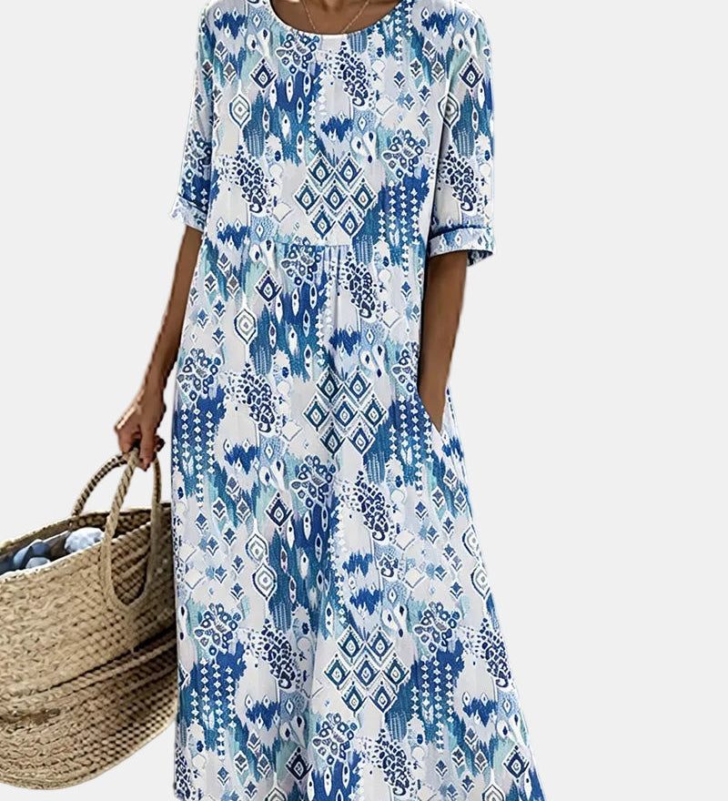 Emma | Vestido midi floral suelto y ligero