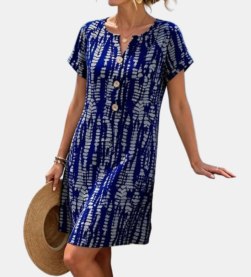 Marina | Vestido estampado con botones