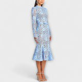 Freya - Vestido midi elegante de encaje floral