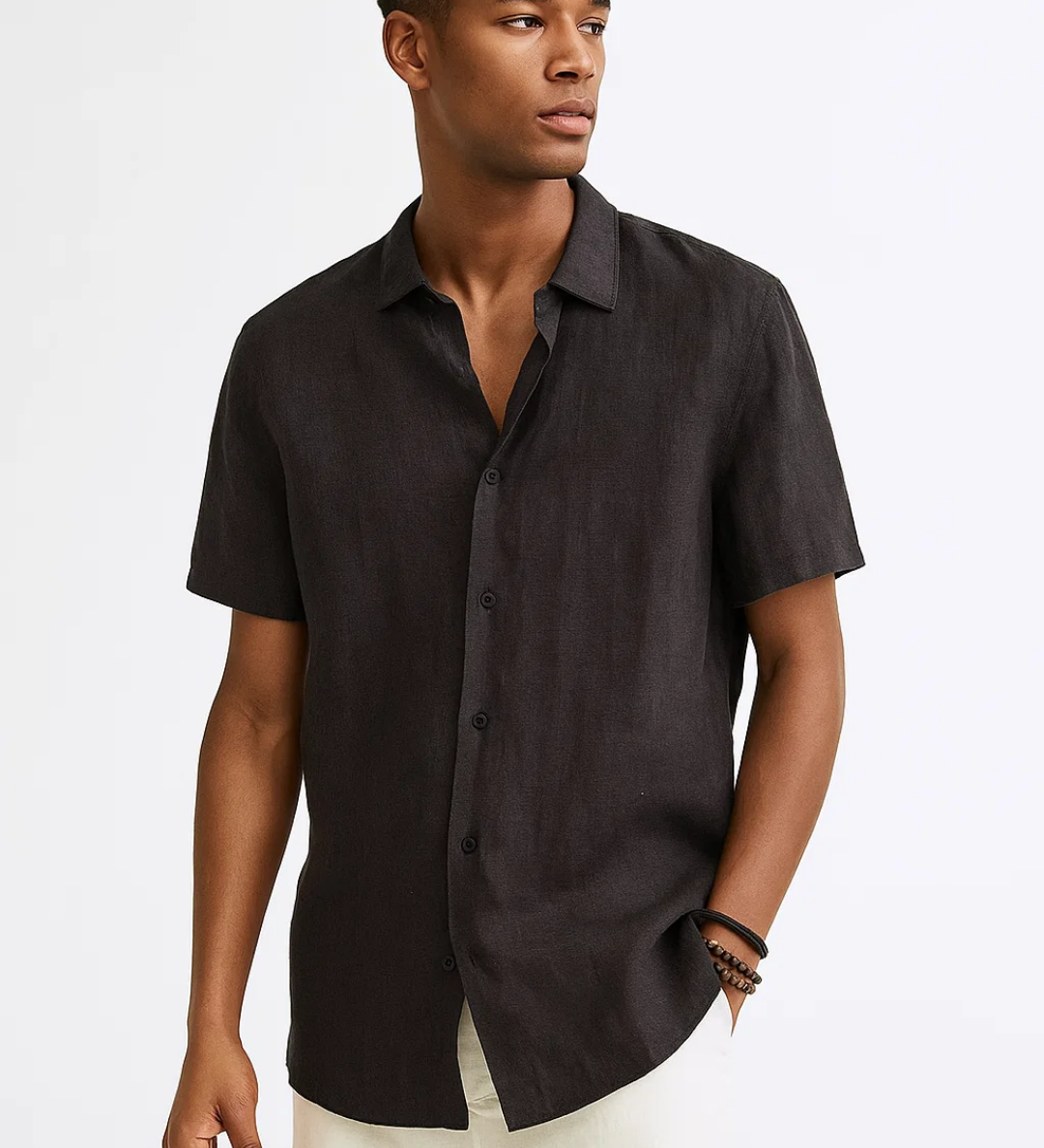 Fabio - Camisa de Botón de Cuello Abierto