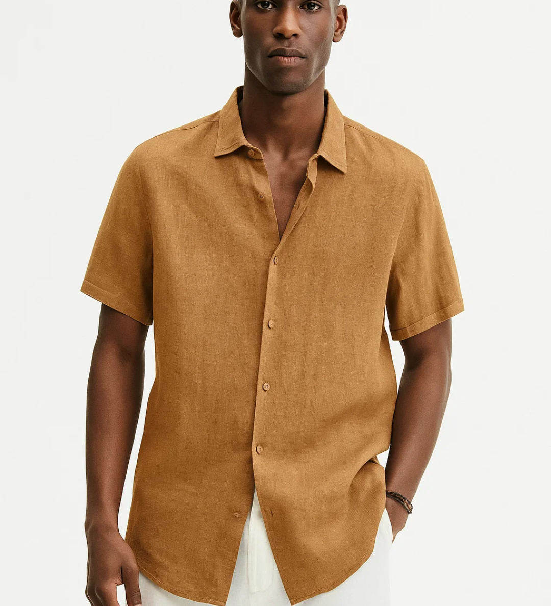 Fabio - Camisa de Botón de Cuello Abierto