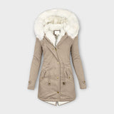 Ivara - Abrigo de invierno impermeable con forro de pelo