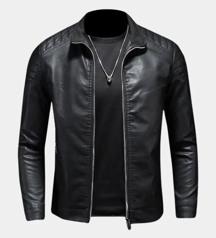 Luca™ | Chaqueta de Cuero con Cierre de Cremallera