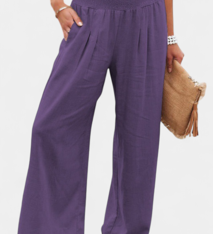 Alexia Pantalón de Algodón y Lino con Corte Fluido y Elegancia Natural