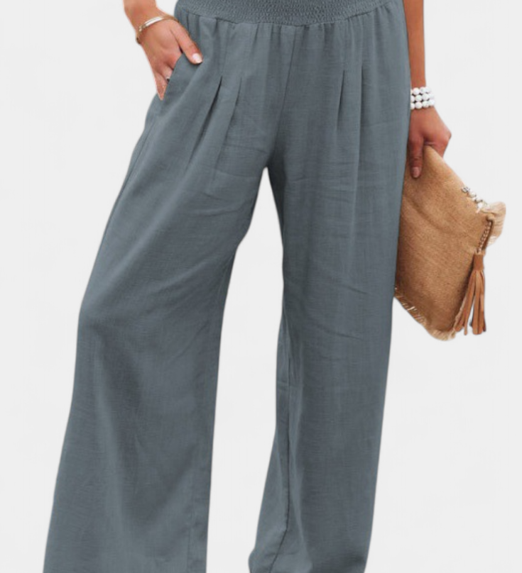 Alexia Pantalón de Algodón y Lino con Corte Fluido y Elegancia Natural