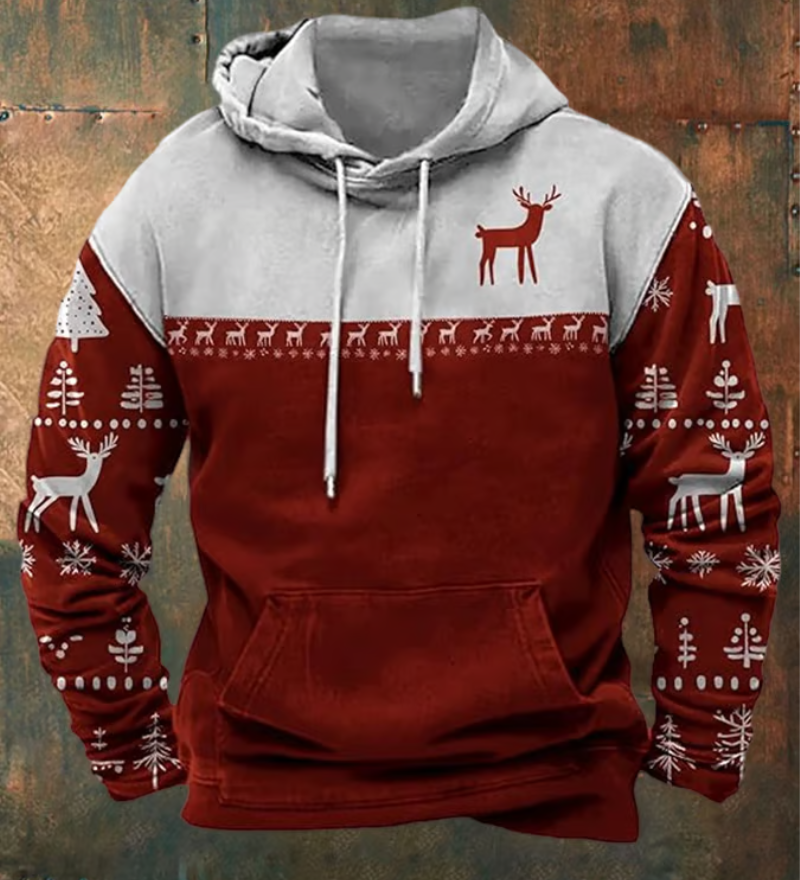 Pedro | Sudadera con capucha Ruben con estampado de reno para Navidad