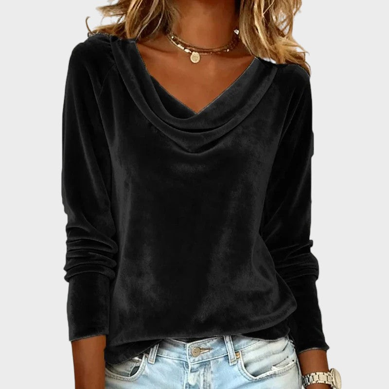Dalia™ | Top lujoso con cuello drapeado