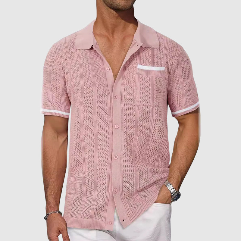 Francisco - Camisa de Cuello Camp Contrastante