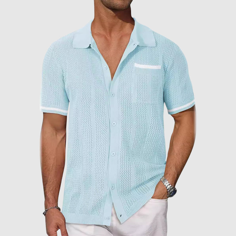 Francisco - Camisa de Cuello Camp Contrastante