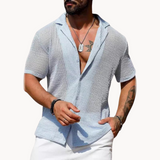 Alberto - Camisa de Manga Corta Malla Hueca