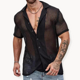 Alberto - Camisa de Manga Corta Malla Hueca