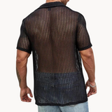 Alberto - Camisa de Manga Corta Malla Hueca