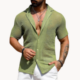 Alberto - Camisa de Manga Corta Malla Hueca