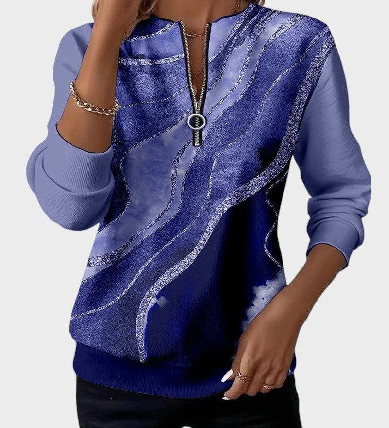 Luna™ | Sudadera de medio cierre con estampado vintage