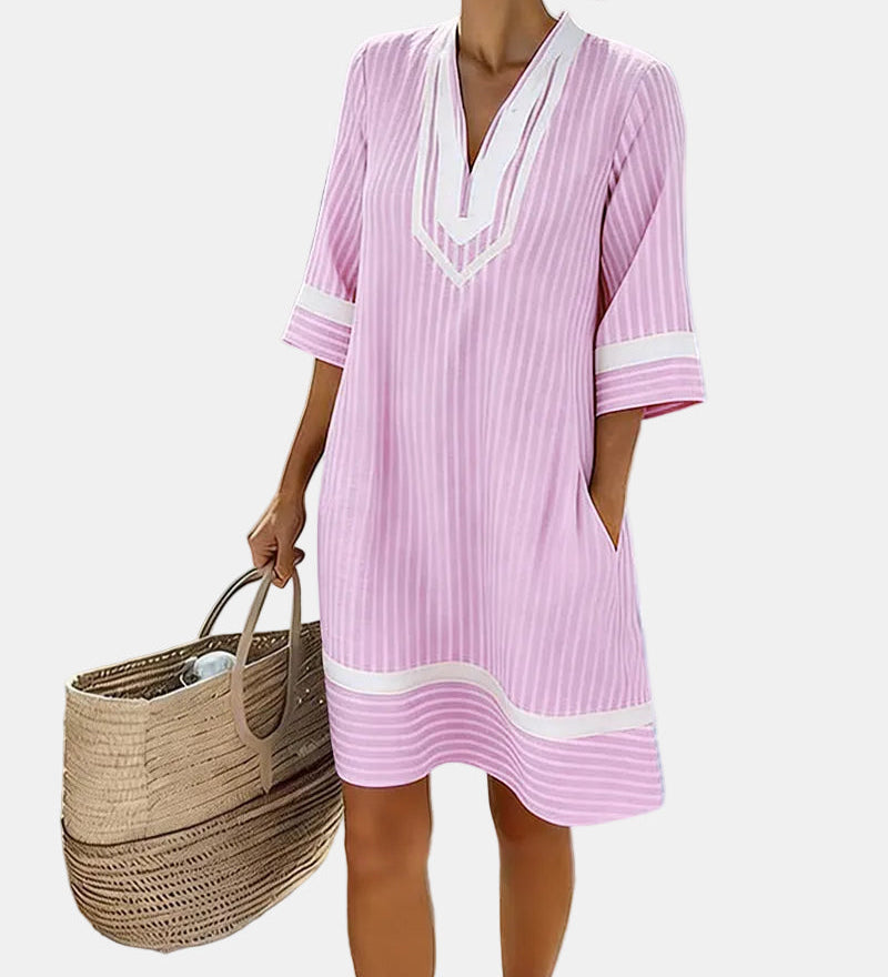 Klara™ | Vestido ligero a rayas con escote en V