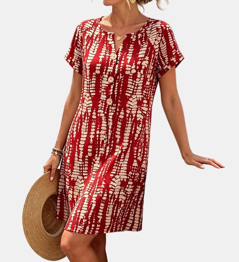 Marina | Vestido estampado con botones