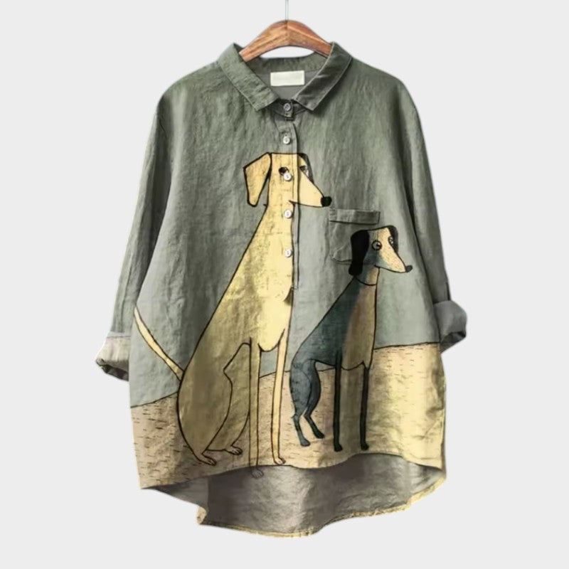 Palmira™ | Blusa de lino atemporal con estampado