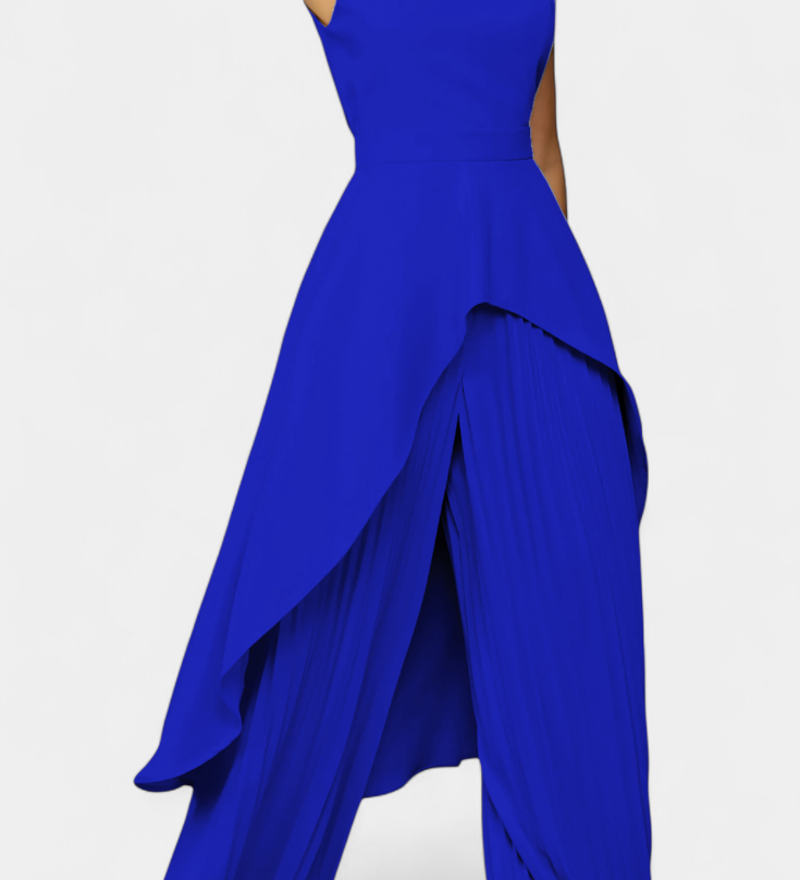 Chrysoula Conjunto Asimétrico con Pantalón Plisado