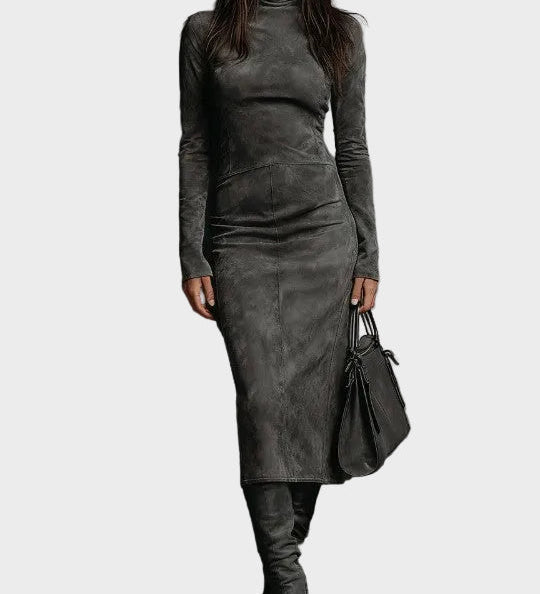 Vestido Midi de Manga Larga