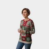 Sanne | Suéter de Navidad con renos y copos de nieve